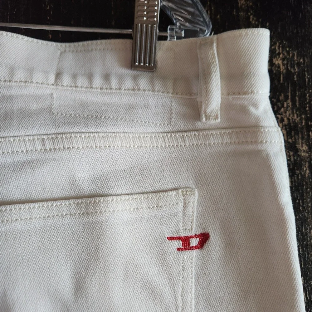 DIESEL 2019 D-Strukt 09F26 Men Jeans W38/L30 White Slim‎ Fit Zip Fly Denim
